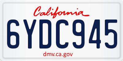 CA license plate 6YDC945