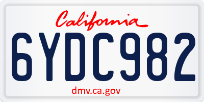 CA license plate 6YDC982