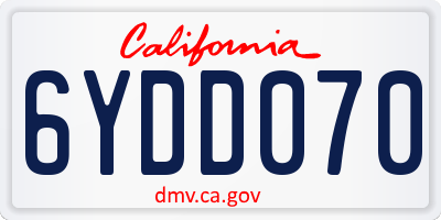 CA license plate 6YDD070