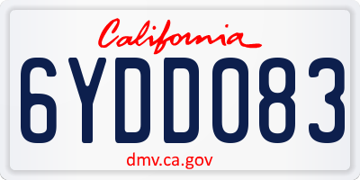 CA license plate 6YDD083