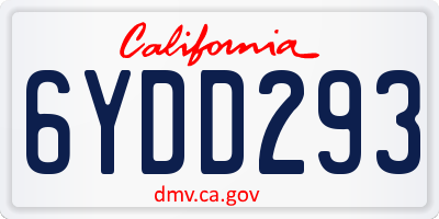 CA license plate 6YDD293