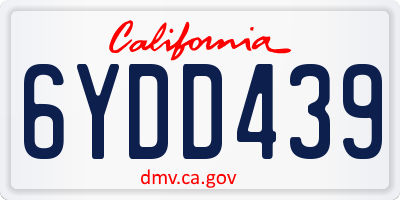 CA license plate 6YDD439