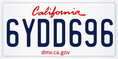 CA license plate 6YDD696
