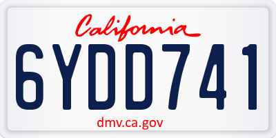 CA license plate 6YDD741