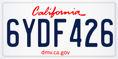 CA license plate 6YDF426