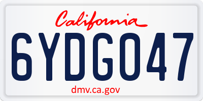 CA license plate 6YDG047