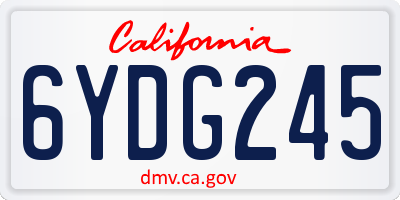 CA license plate 6YDG245