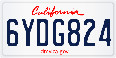 CA license plate 6YDG824