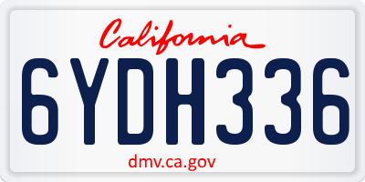 CA license plate 6YDH336