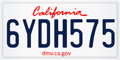 CA license plate 6YDH575