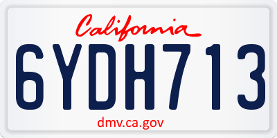 CA license plate 6YDH713