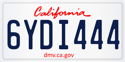 CA license plate 6YDI444