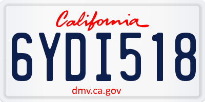 CA license plate 6YDI518