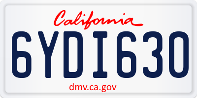 CA license plate 6YDI630