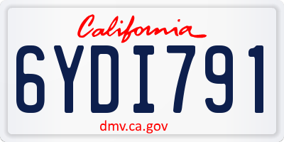 CA license plate 6YDI791