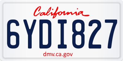 CA license plate 6YDI827