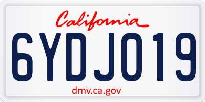 CA license plate 6YDJ019