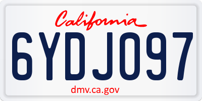 CA license plate 6YDJ097