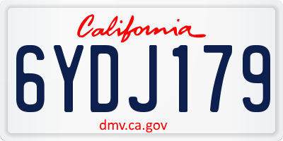 CA license plate 6YDJ179