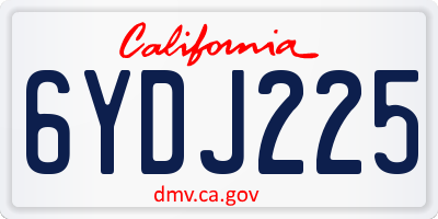 CA license plate 6YDJ225