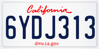 CA license plate 6YDJ313