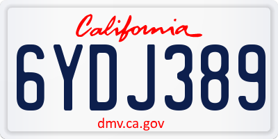 CA license plate 6YDJ389