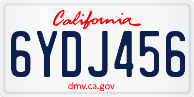 CA license plate 6YDJ456