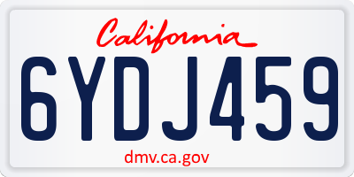 CA license plate 6YDJ459