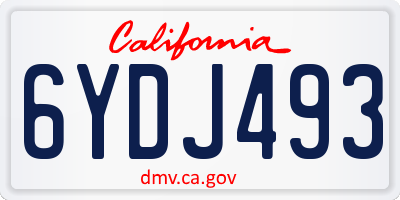 CA license plate 6YDJ493