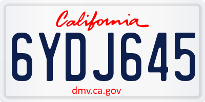 CA license plate 6YDJ645