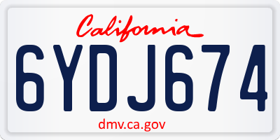 CA license plate 6YDJ674