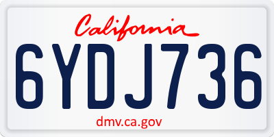 CA license plate 6YDJ736