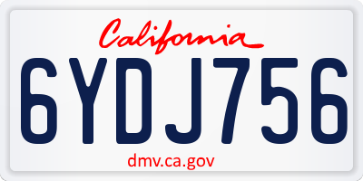 CA license plate 6YDJ756