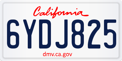 CA license plate 6YDJ825
