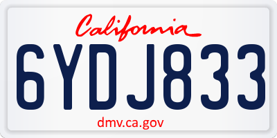 CA license plate 6YDJ833