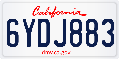CA license plate 6YDJ883