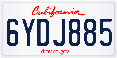 CA license plate 6YDJ885