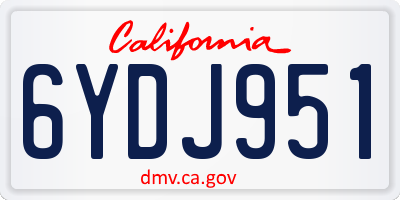 CA license plate 6YDJ951