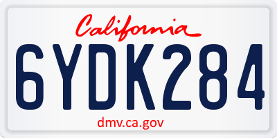 CA license plate 6YDK284