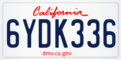 CA license plate 6YDK336
