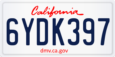 CA license plate 6YDK397