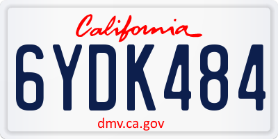 CA license plate 6YDK484
