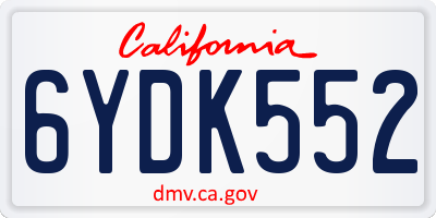 CA license plate 6YDK552