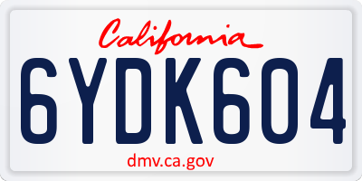 CA license plate 6YDK604