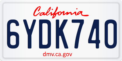 CA license plate 6YDK740