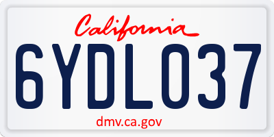 CA license plate 6YDL037