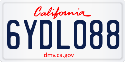 CA license plate 6YDL088