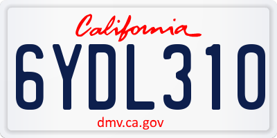 CA license plate 6YDL310