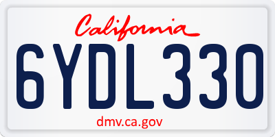 CA license plate 6YDL330