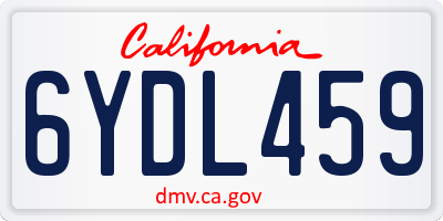 CA license plate 6YDL459